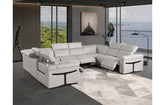 1126 DivanItalia Light Gray 8-Piece Sectional with 4 Power Recliners and Power Headrests (No Consoles)Model:  1126-LT_GREY-8PC-4PWR-U-NC-SECT-GROUP